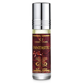 Bordeaux en zilveren parfum roll-on fles met label Fantastic van Al-Rehab Parfumolie
